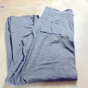 Athleta, wide leg pant, gray, soft, large tall, LT, elastic waist,comfy